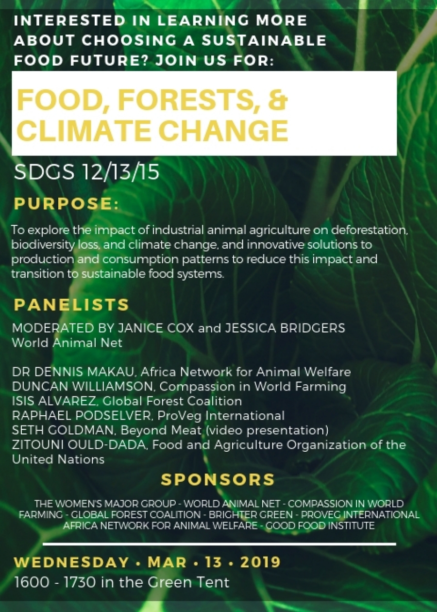 UN Environment Assembly Side Event to Cover Sustainable and Humane Food Systems